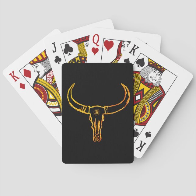 Jeu De Cartes Cartes de lecture Gold Bull Skull (dos)