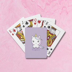 Jeu De Cartes Cartes de lecture mignonnes Unicorn violet