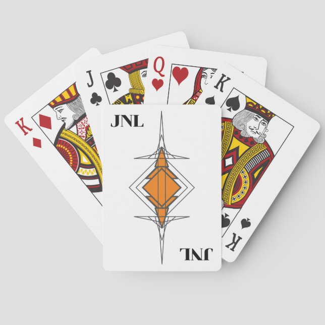 Jeu De Cartes Cartes de lecture monogramme personnalisées (dos)