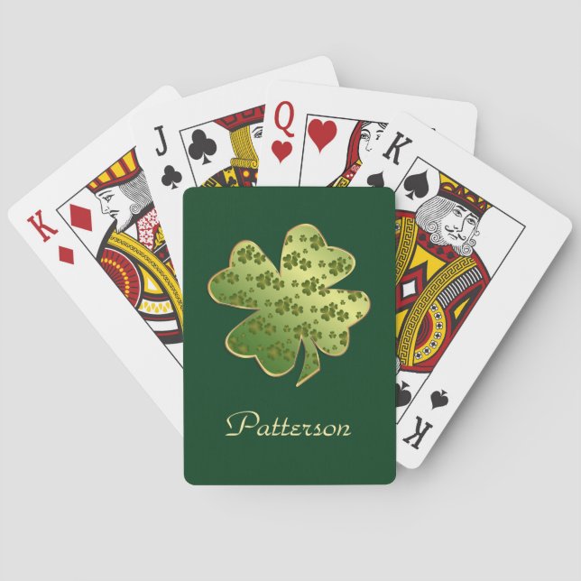 Jeu De Cartes Cartes de lecture personnalisées shamrock Motif (dos)