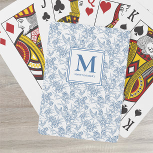 Jeu De Cartes Cartes de poker avec toile française bleue monogra