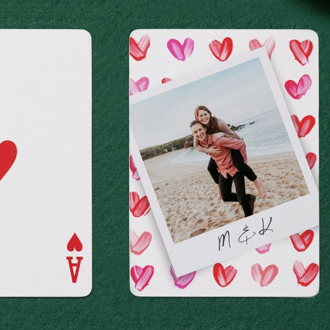 Jeu De Cartes Cartes de poker Monogram Instant Photo Hearts (Créateur téléchargé)