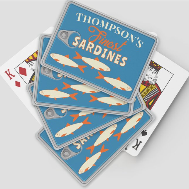 Jeu De Cartes Cartes de poker personnalisées Sardines Poisson en (Personalized Sardines Tinned Fish Playing Cards,)