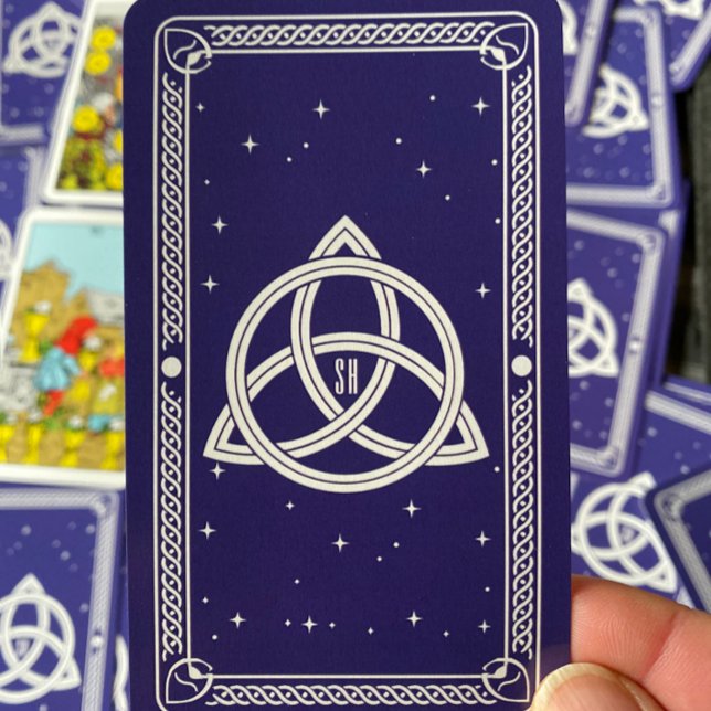 Jeu De Cartes Cartes de Tarot Violet à noeud de trinité celtique (Celtic Knot Tarot Cards with space for your initial)