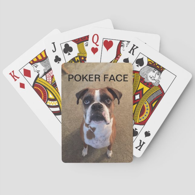 Jeu De Cartes Cartes de visage de tisonnier de chien de boxeur (dos)
