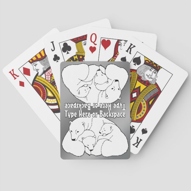 Jeu De Cartes Cartes d'ours polaires Cartes personnalisées de je (dos)
