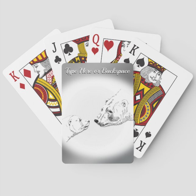 Jeu De Cartes Cartes d'ours polaires personnalisées Mère Ours Jo (dos)