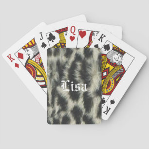 Jeu De Cartes Cartes personnalisées Léopard De Neige