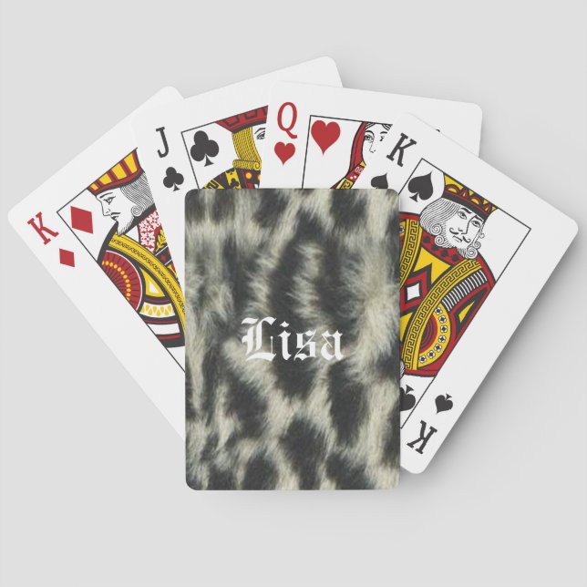 Jeu De Cartes Cartes personnalisées Léopard De Neige (dos)