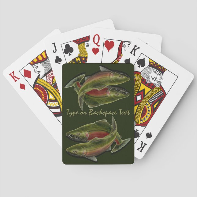 Jeu De Cartes Cartes saumons Personnalisées Partis Pêche Cartes  (dos)
