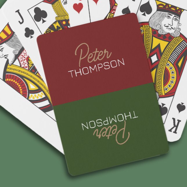 Jeu De Cartes Cartes semi-rouges demi-vertes avec nom (Créateur téléchargé)