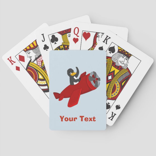 Jeu De Cartes Carto de pingouin volant personnalisées jouant aux (dos)