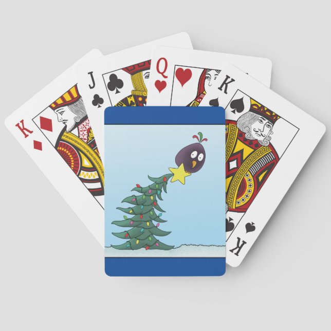 Jeu De Cartes Cartographie Oiseau Noël étoile Arbre de Noël (dos)