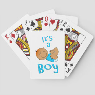 Jeu De Cartes Cartoon mignon C’est un texte de garçon en bleu cl