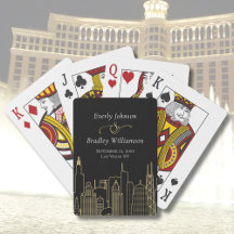 Casino Las Vegas Skyline Black Gold White