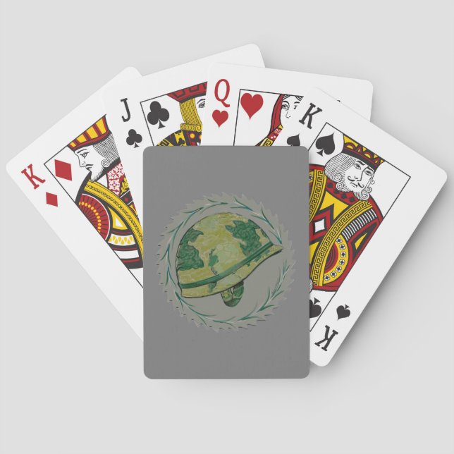 Jeu De Cartes Casque de camouflage militaire (dos)