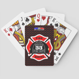 Jeu De Cartes Casque de service d'incendie personnalisé côté vil