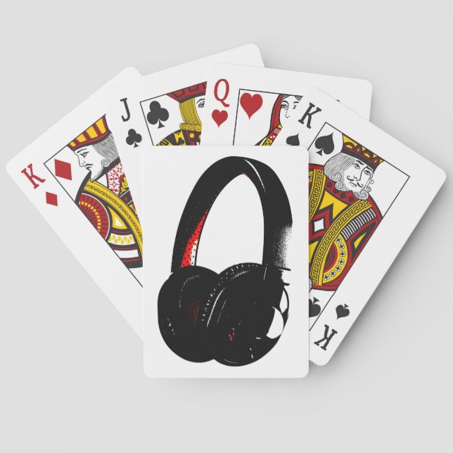 Jeu De Cartes Casque Pop Art Head Téléphone (dos)