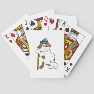 Jeu De Cartes Casquette de police de chien
