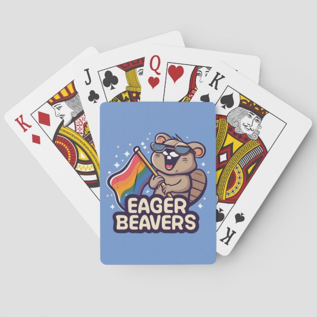 Jeu De Cartes Castor d'airain avec drapeau LGBTQ de fierté (dos)