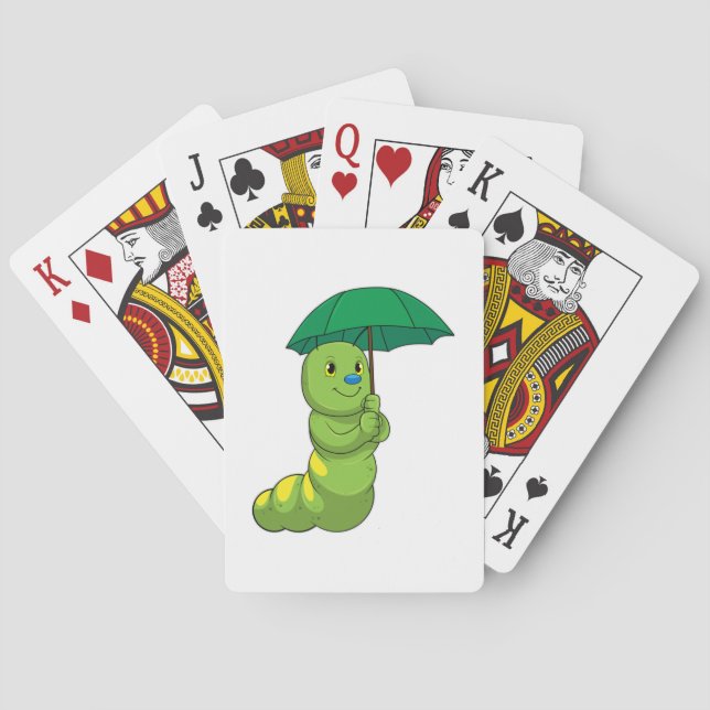 Jeu De Cartes Caterpillar à la pluie avec parapluie (dos)