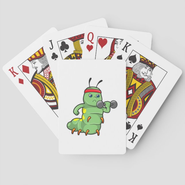Jeu De Cartes Caterpillar at Strength entraînement avec Dumbbell (dos)