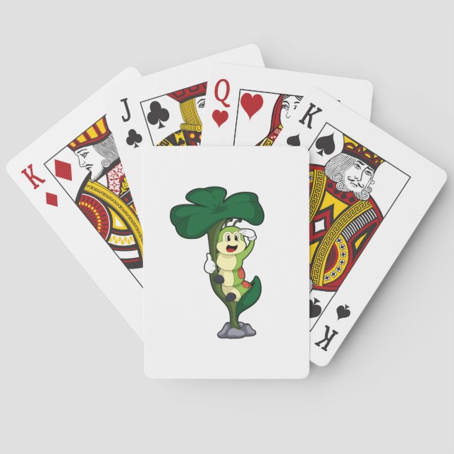Jeu De Cartes Caterpillar avec feuille (dos)