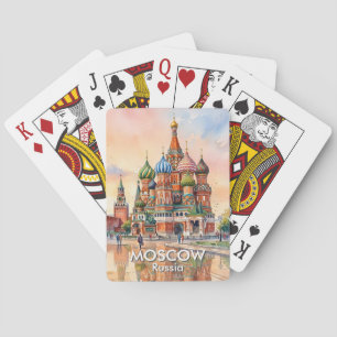 Jeu De Cartes Cathédrale sur mesure Moscou Russie Aquarelle Voya