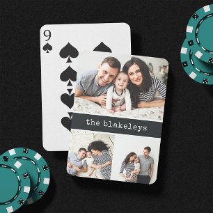 Jeu De Cartes Cendrée   Nom de famille personnalisé Collage phot