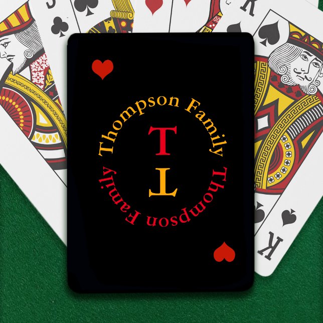 Jeu De Cartes cercle amour famille monogramme (Créateur téléchargé)