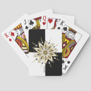 Jeu De Cartes Cercle noir et blanc or Mandala