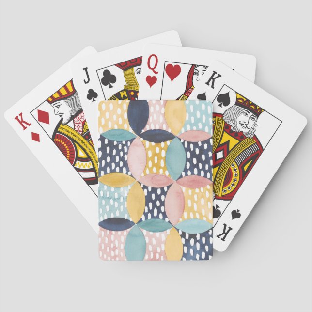 Jeu De Cartes Cercles géométriques d'aquarelle (dos)