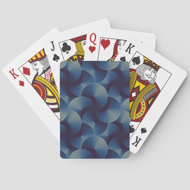 Jeu De Cartes Cercles métalliques illusion optique, patte transp (dos)