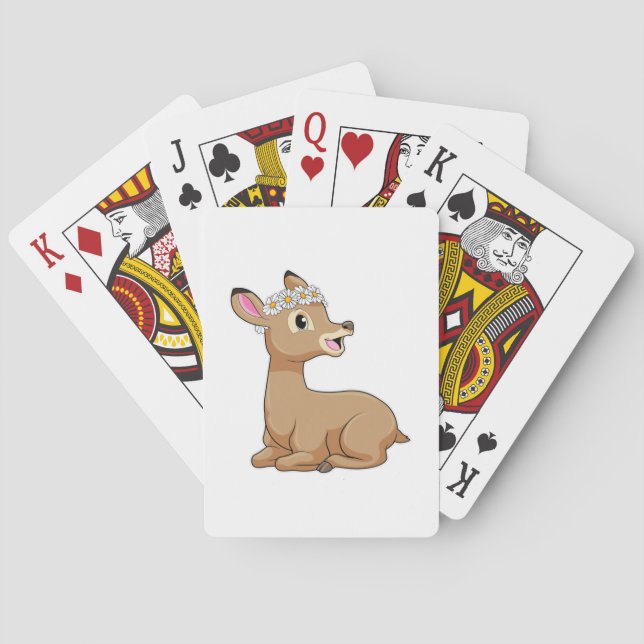 Jeu De Cartes Cerf avec Fleur marguerite (dos)
