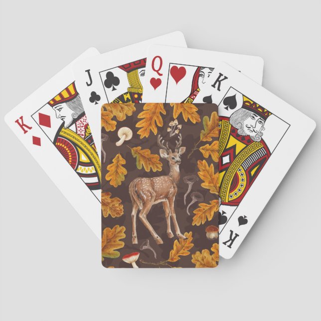 Jeu De Cartes Cerf dans la forêt automnale 2 (dos)