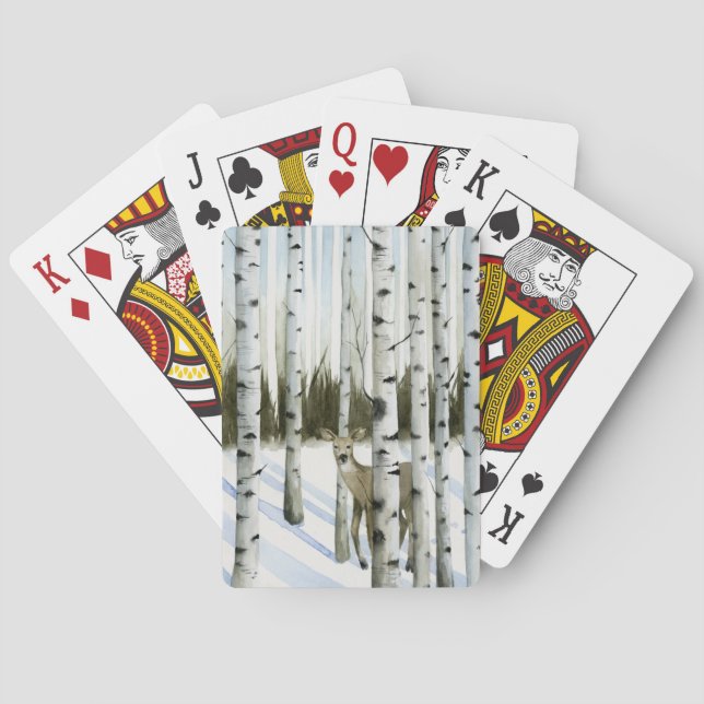 Jeu De Cartes Cerf en chute de neige (dos)