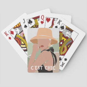 Jeu De Cartes C'est Chic Elegant Été Française Femme à SunHat