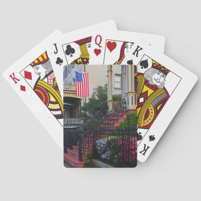 Jeu De Cartes Chambre dans le secteur historique au printemps (dos)