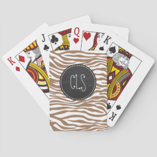 Jeu De Cartes Chamoisee Zebra Poster de animal; tableau de bord