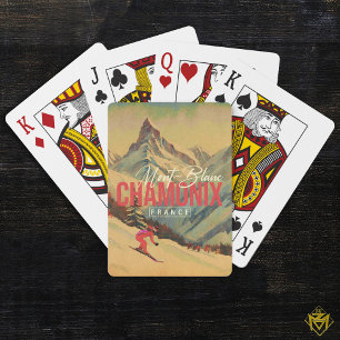 Jeu De Cartes Chamonix France Mont-Blanc Vintage Ski 1950