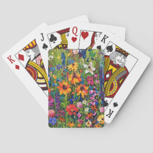 Jeu De Cartes Champ fleur sauvage Peinture acrylique
