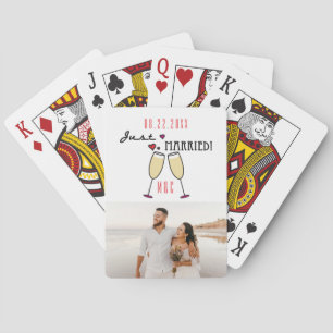 Jeu De Cartes Champagne Hearts Photo Juste Marié