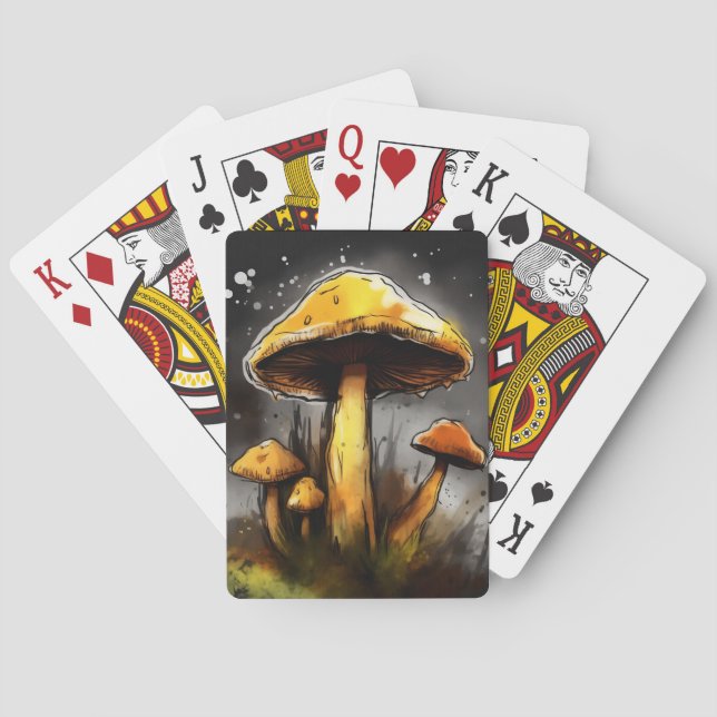 Jeu De Cartes Champignons de terre psychédélique Génération AI (dos)