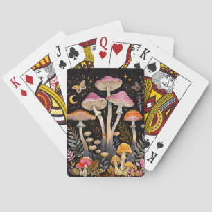 Jeu De Cartes Champignons de Whimsical papillons de nuit et lune