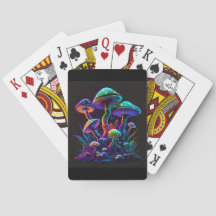 Champignons jouant aux cartes