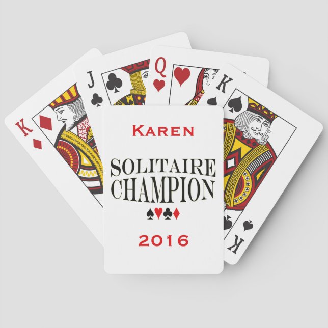 Jeu De Cartes Champion solitaire personnalisé (dos)