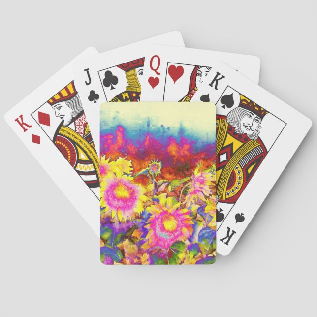 Jeu De Cartes Champs de tournesol (dos)