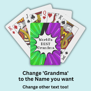 Jeu De Cartes Changer de nom Worlds Best Grandma Green Purple Co