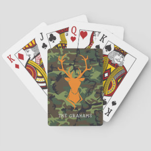 Jeu De Cartes Chasse à Camouflage Orange Cerf Buck Monogramme