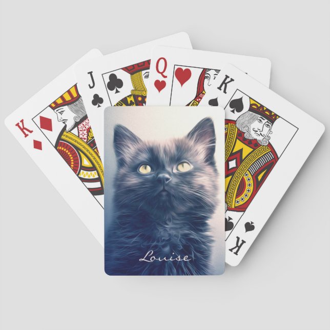 Jeu De Cartes Chat à cheveux longs noir (dos)